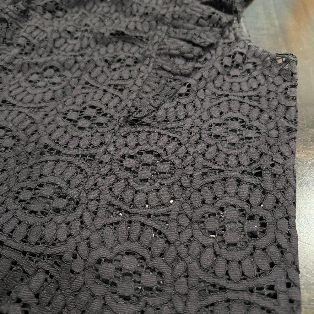 Zara Black Lace Sleeveless Top Size L - Picture 4 of 12